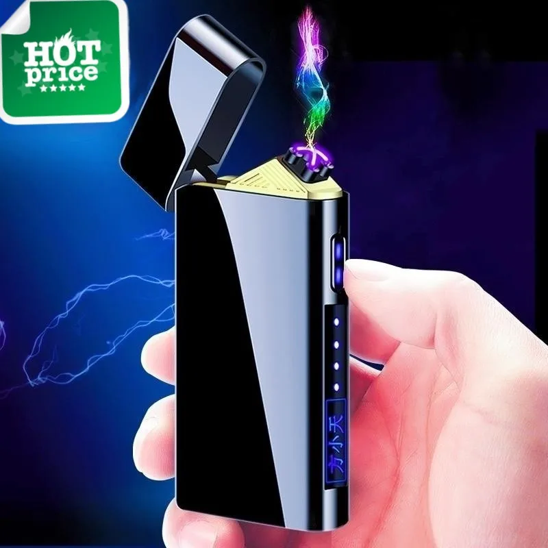 2023 New Metal Windproof Portable Electric Lighter Flameless Pulse LED Display Touch Sensing USB Charging Dual Arc Lighter
2023 New Metal Windproof Portable Electric Lighter Flameless Pulse LED Display Touch Sensing USB Charging Dual Arc Lighter