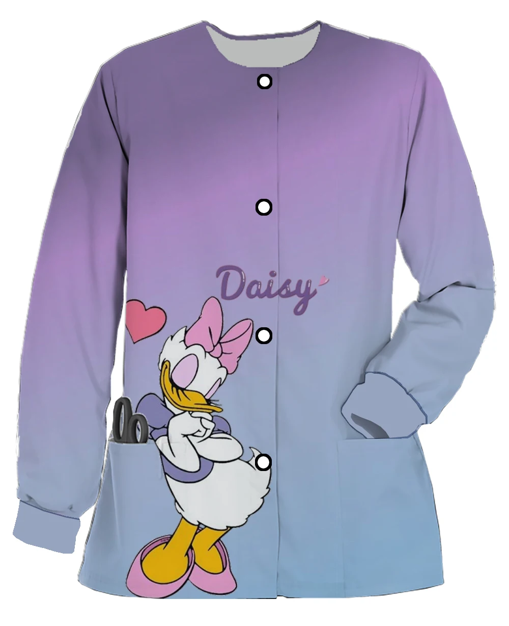 Disney Donald Duck Ladies Pocket Long Sleeve Round Neck Scrub Jacket Printed Dental Pet Shop Nurse Nursing Worker Nurse Coat
Disney Donald Duck Ladies Pocket Long Sleeve Round Neck Scrub Jacket Printed Dental Pet Shop Nurse Nursing Worker Nurse Coat
