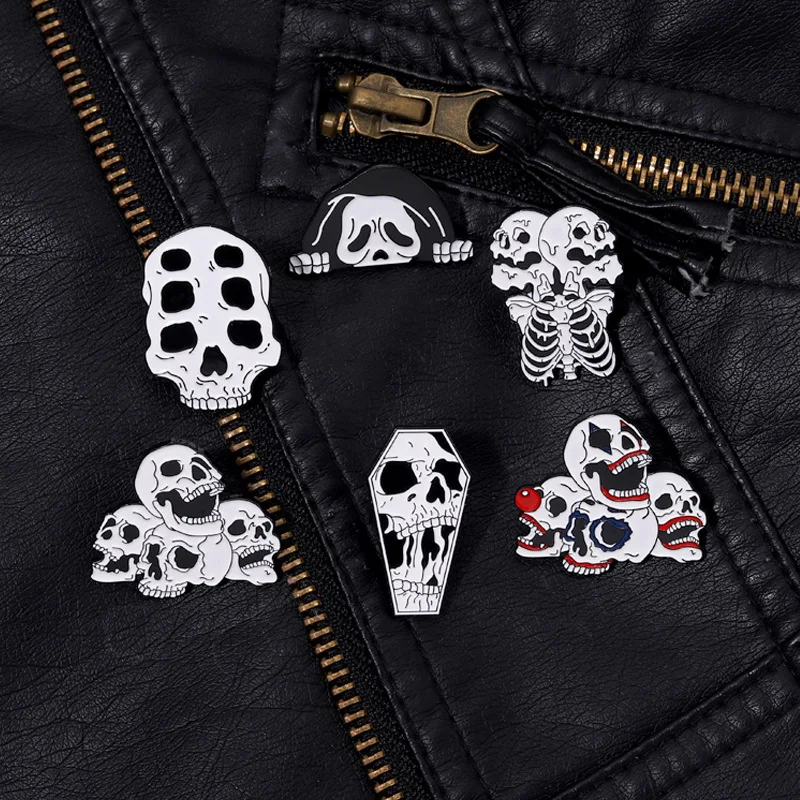 Skull Hollow Out Enamel Lapel Pins Custom Halloween Skeleton Brooch Badge Buckle Gothic Jewelry Gift Clothing Backpack Accessory
Skull Hollow Out Enamel Lapel Pins Custom Halloween Skeleton Brooch Badge Buckle Gothic Jewelry Gift Clothing Backpack Accessory