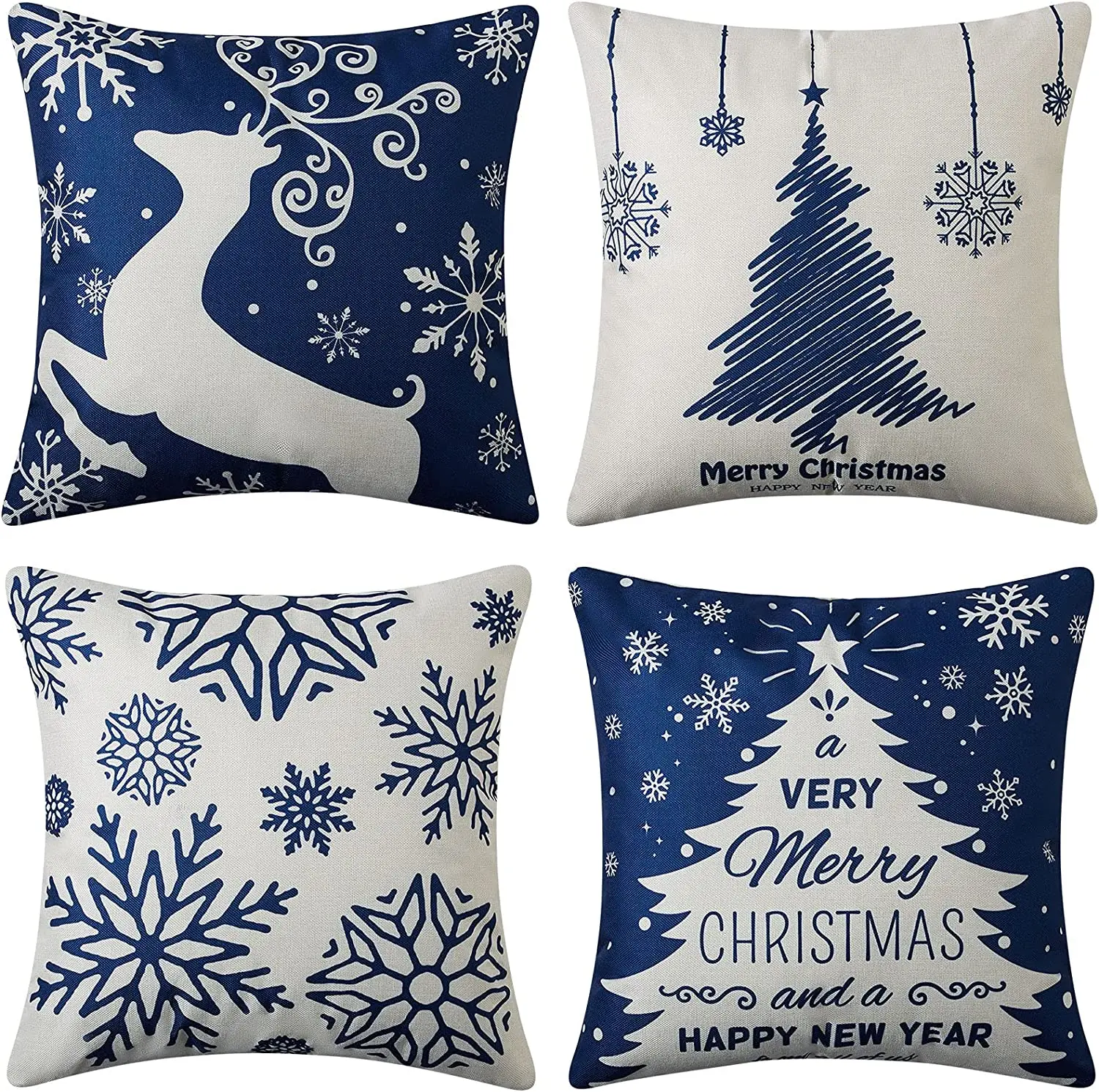 Christmas Decorations Pillow Covers 18x18 Set of 4,Farmhouse Christmas Decor for Home,Tree Deer Snowflakes Rustic Xmas 
Christmas Decorations Pillow Covers 18x18 Set of 4,Farmhouse Christmas Decor for Home,Tree Deer Snowflakes Rustic Xmas