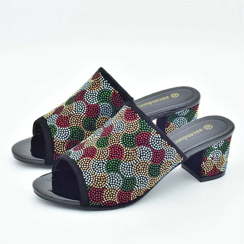 

Летние африканские тапочки на высоком каблуке, высококачественные туфли-лодочки на низком каблуке, свадебные туфли в африканском стиле, Новая женская обувь красного цвета