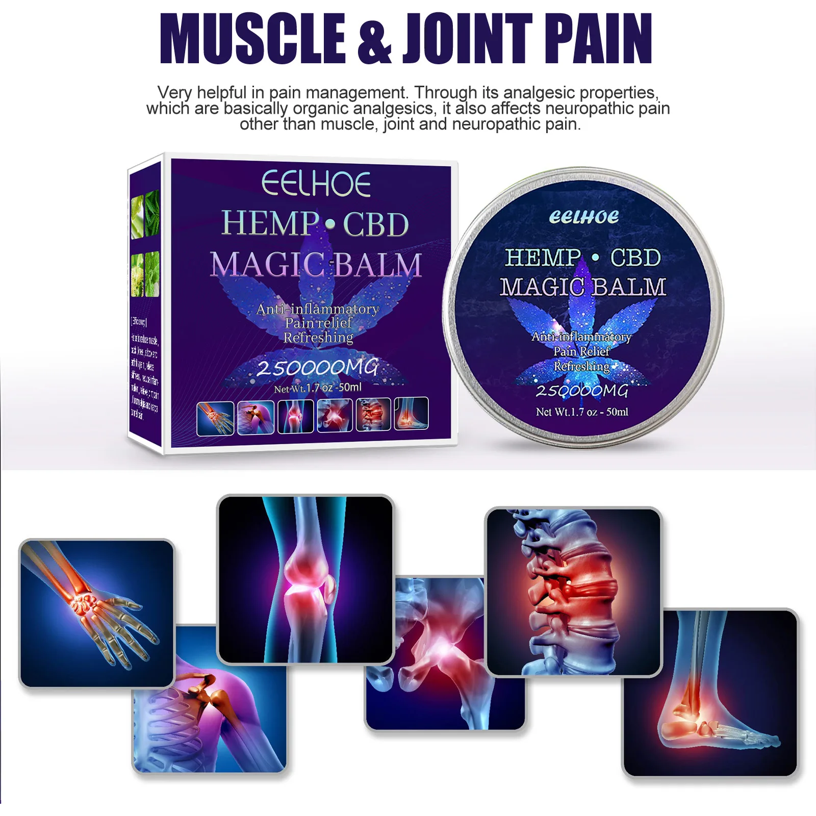 Eelhoe Pain Relief Ointment Joint Lumbar Intervertebral Disc Muscle and Bone Inflammation Elimination Pain Relief Ointment 50ml
Eelhoe Pain Relief Ointment Joint Lumbar Intervertebral Disc Muscle and Bone Inflammation Elimination Pain Relief Ointment 50ml