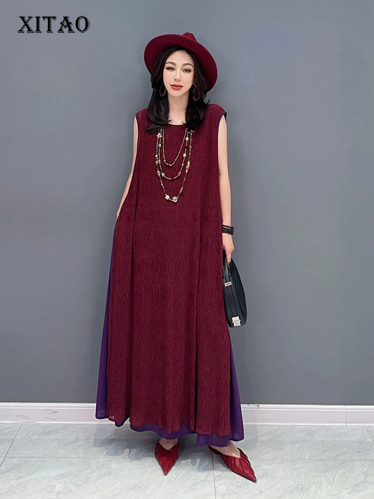 XITAO Contrast Color Loose Pullover Dress Patchwork Sleeveless 2023 Summer New Arrival Show Thin Fashion Temperament DMJ1217
XITAO Contrast Color Loose Pullover Dress Patchwork Sleeveless 2023 Summer New Arrival Show Thin Fashion Temperament DMJ1217