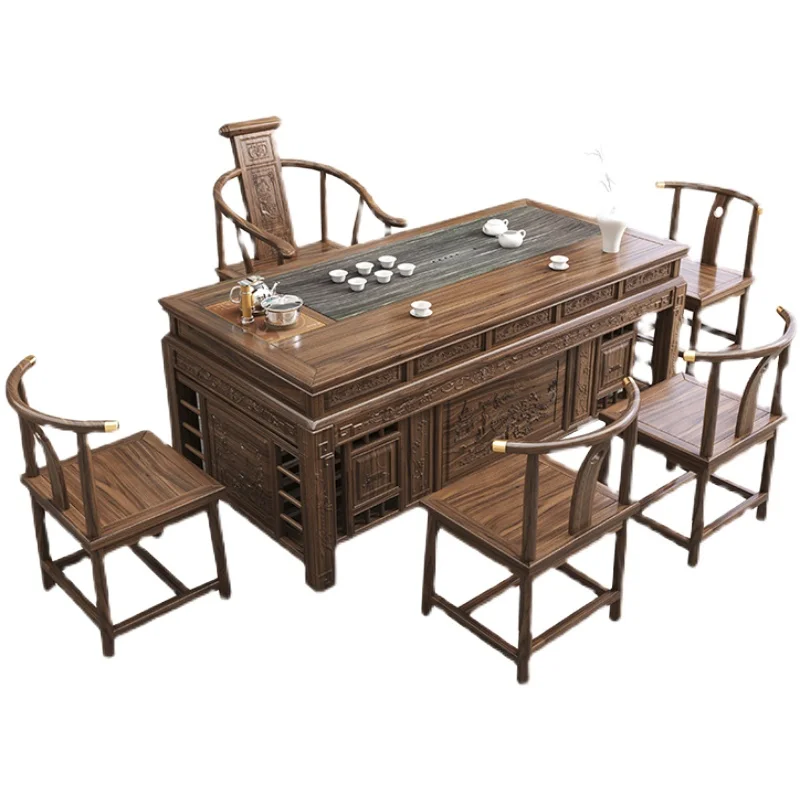 2m solid wood tea table and chair combination New Chinese office coffee table tea set integrated Kung Fu tea table
2m solid wood tea table and chair combination New Chinese office coffee table tea set integrated Kung Fu tea table