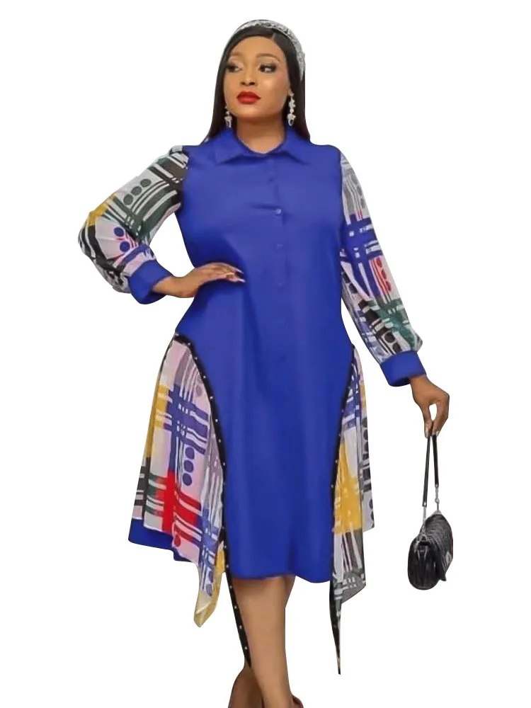 African Shirt Dresses Women Single Breasted Africa Kanga Clothing 2022 Fashion New Print Splice Casual African Office Lady Dress
African Shirt Dresses Women Single Breasted Africa Kanga Clothing 2022 Fashion New Print Splice Casual African Office Lady Dress