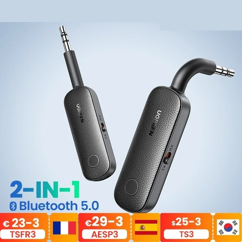 Адаптер Bluetooth 2-в-1, приемник-передатчик Bluetooth, AUX 3,5 мм, беспроводной адаптер стерео для наушников, ТВ, автомобильного аудио
Адаптер Bluetooth 2-в-1, приемник-передатчик Bluetooth, AUX 3,5 мм, беспроводной адаптер стерео для наушников, ТВ, автомобильного аудио