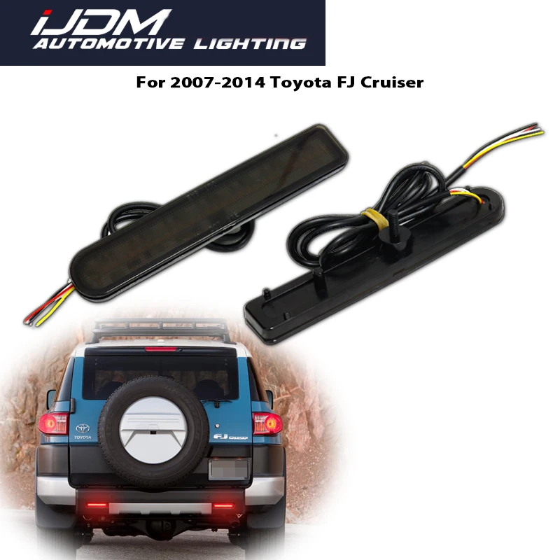 For 2007-2014 Toyota FJ Cruiser Red LED Rear Bumper Reflector Brake Tail Lights Rear Fog Lights w/ Sequential Turn Signal Lights
For 2007-2014 Toyota FJ Cruiser Red LED Rear Bumper Reflector Brake Tail Lights Rear Fog Lights w/ Sequential Turn Signal Lights
