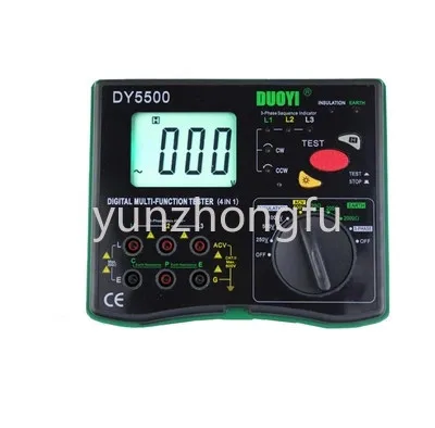 DY5500 Новый тестер изоляции, измеритель заземления, вольтметр, индикатор фазы 4 в 1
DY5500 Новый тестер изоляции, измеритель заземления, вольтметр, индикатор фазы 4 в 1