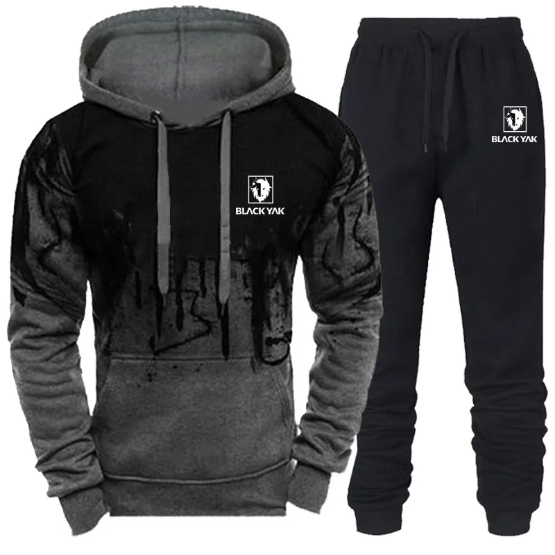 Autumn Winter Men Brand BLACKYAK Sportswear Suit Splash Ink Hoodie+Pants Sports 2-piece Men's Fashion Casual Jogging Sports Suit
Autumn Winter Men Brand BLACKYAK Sportswear Suit Splash Ink Hoodie+Pants Sports 2-piece Men's Fashion Casual Jogging Sports Suit