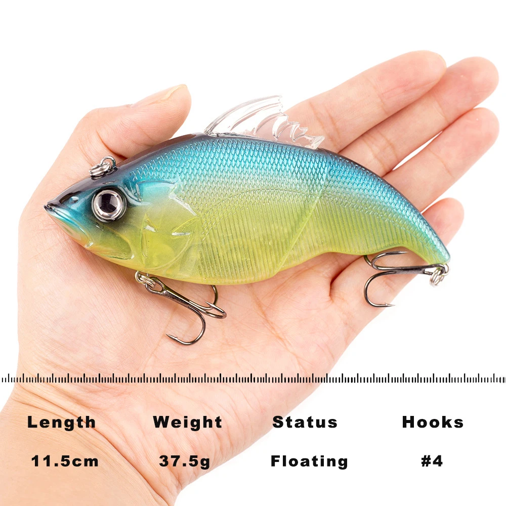 115mm Fishing Lure Floating VIB Vibration Glide 37.5g Hard Bait Wobblers Fishing Swimbaits For Bass Pike Perch Pesca Fishing
115mm Fishing Lure Floating VIB Vibration Glide 37.5g Hard Bait Wobblers Fishing Swimbaits For Bass Pike Perch Pesca Fishing