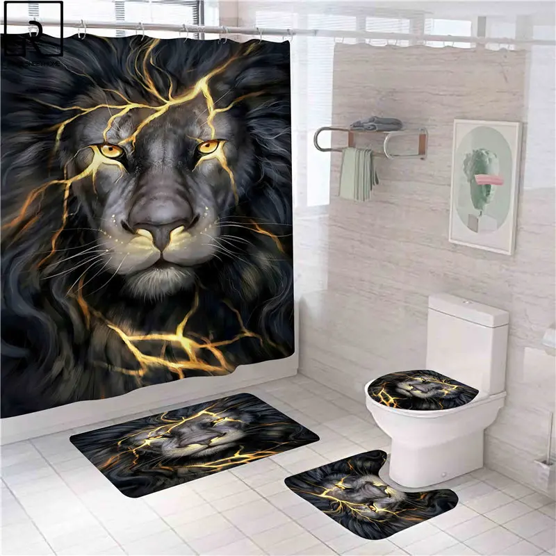 Cool Animal Print Shower Curtain Set Polyester Bathroom Screen Bathtub Partition Soft Bath Mat Toilet Rug Bathing Home Decor
Cool Animal Print Shower Curtain Set Polyester Bathroom Screen Bathtub Partition Soft Bath Mat Toilet Rug Bathing Home Decor