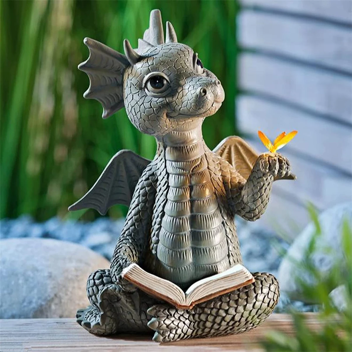 Reading Book Little Dragon Sculpture Cute Reading Book Dragon Statues Resin Garden Dragon Sculptures Art Ornament Gift for Lawn
Reading Book Little Dragon Sculpture Cute Reading Book Dragon Statues Resin Garden Dragon Sculptures Art Ornament Gift for Lawn