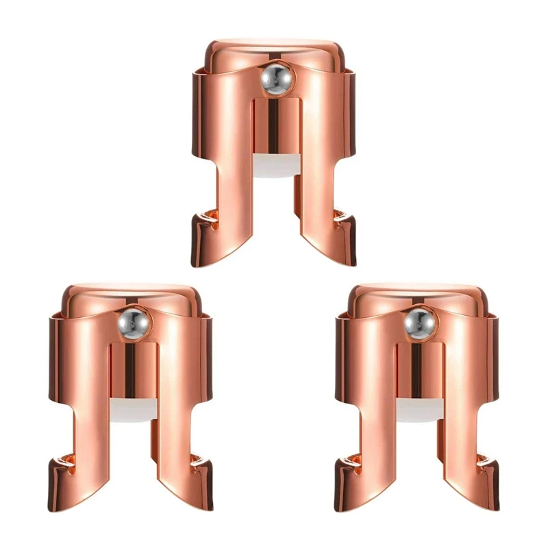 3X Champagne Bottle Stopper Rose Gold Stainless Steel Champagne Sealer Plug Super Powerful Seal Reusable Wine Saver
3X Champagne Bottle Stopper Rose Gold Stainless Steel Champagne Sealer Plug Super Powerful Seal Reusable Wine Saver