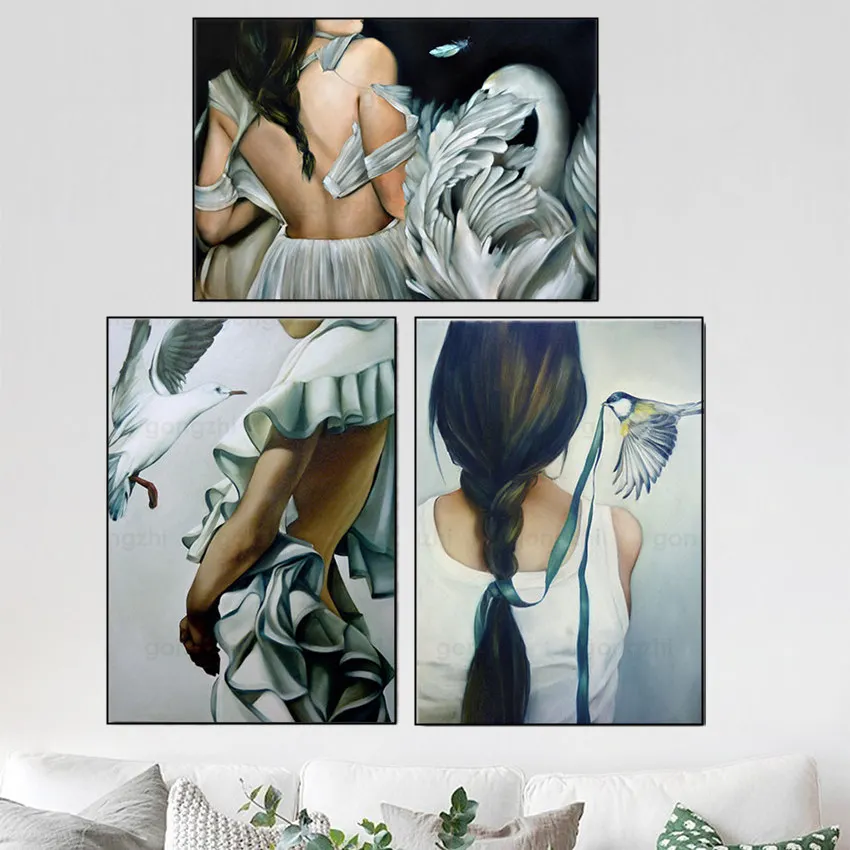 Angel White Wings Abstract Canvas Painting Sexy Girl Posters and Prints Nordic Fashion Wall Art Picture for Bedroom Decoration
Angel White Wings Abstract Canvas Painting Sexy Girl Posters and Prints Nordic Fashion Wall Art Picture for Bedroom Decoration