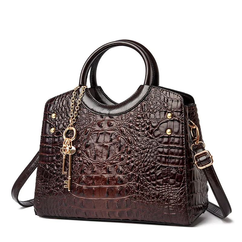 

High Quality PU Leather Women's Handbag Fashion Crocodile Pattern Design Ladies Shoulder Bag New Fringed Women Messenger Bags
