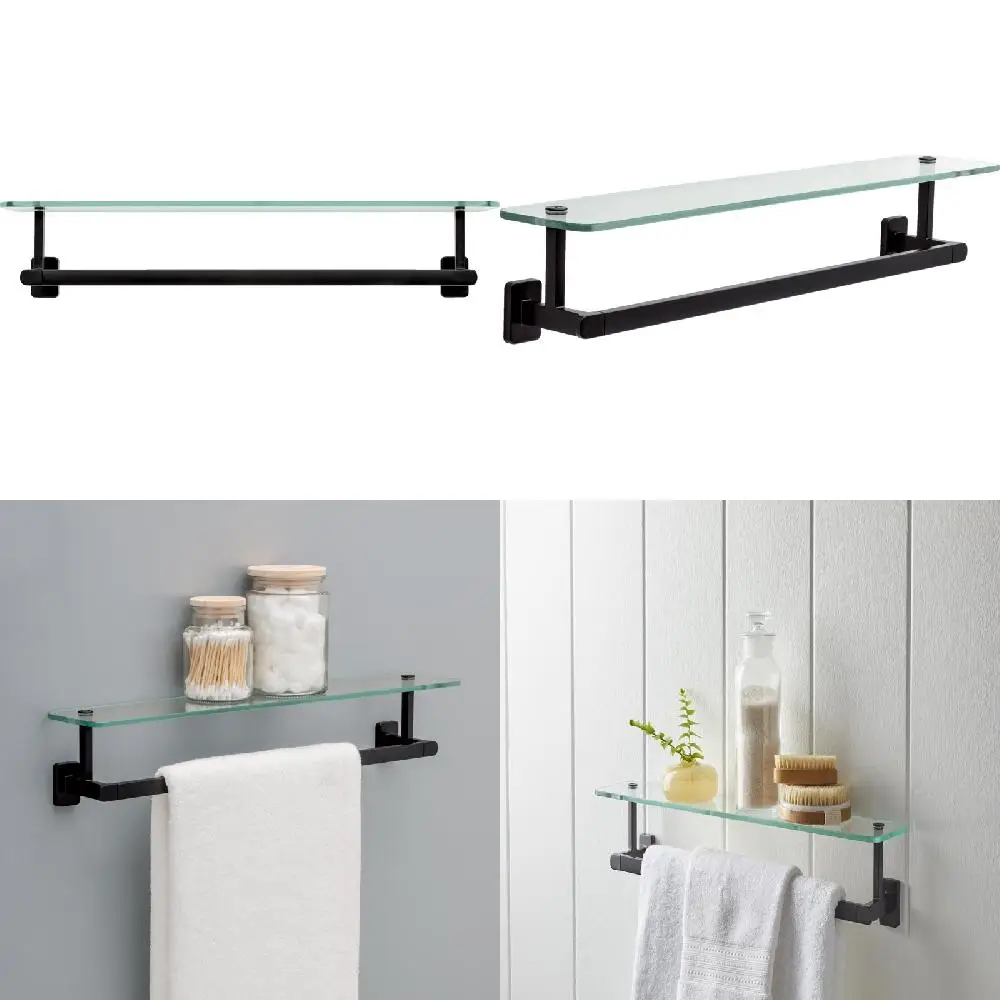 Stunning 18-Inch Towel Bar with Durable Matte Black Finish and Glass Shelf - Perfect Bathroom Accessory for an Eye-Catching Look
Stunning 18-Inch Towel Bar with Durable Matte Black Finish and Glass Shelf - Perfect Bathroom Accessory for an Eye-Catching Look