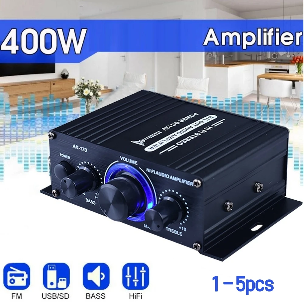 Home Digital Amplifiers Hifi Stereo Audio Power Amplifier 200W+200W Dual Channel Power Amp 125x75x40mm 1-2pcs
Home Digital Amplifiers Hifi Stereo Audio Power Amplifier 200W+200W Dual Channel Power Amp 125x75x40mm 1-2pcs