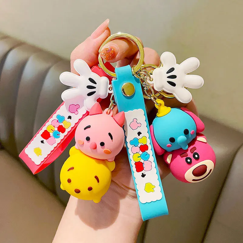 

Disney Anime Figures Mickey Minnie Winnie The Pooh Tigger PVC Doll Keychain Key Ring Accessories Children's Toys Birthday Gifts