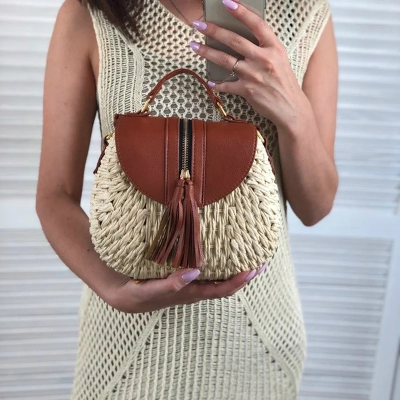 2023 Straw Leather Handbag Women Summer Rattan Bag Handmade Woven Beach Circle Bohemia Shoulder Bag
2023 Straw Leather Handbag Women Summer Rattan Bag Handmade Woven Beach Circle Bohemia Shoulder Bag