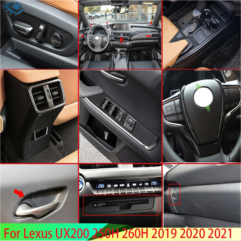 For Lexus UX200 250H 260H 2019 2020 2021 Car Accessories Carbon fiber style Inside Interior Cover Trim Full Set 29 Pcs
For Lexus UX200 250H 260H 2019 2020 2021 Car Accessories Carbon fiber style Inside Interior Cover Trim Full Set 29 Pcs