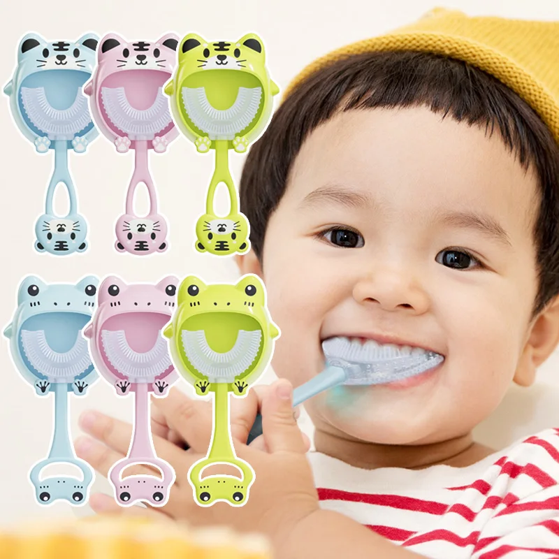 360° U-shape Toothbrush With Holder Children's Soft Silicone Toothbrush Baby Oral Care Cleaning Health Beauty 2-12 Years Kids
360° U-shape Toothbrush With Holder Children's Soft Silicone Toothbrush Baby Oral Care Cleaning Health Beauty 2-12 Years Kids