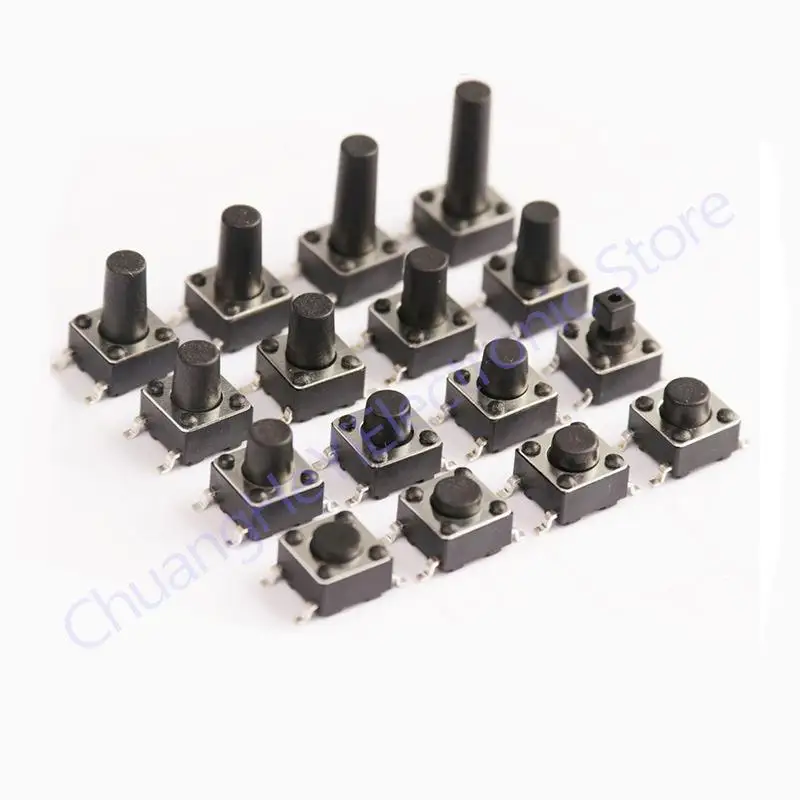 1000Pcs 6x6mm Panel PCB Momentary Tactile Tact Mini Push Button Switch SMT 4pin 6x6x4.3-12 MM 6*6*4.3MM 5MM 6MM 7MM 8MM - 12MM
1000Pcs 6x6mm Panel PCB Momentary Tactile Tact Mini Push Button Switch SMT 4pin 6x6x4.3-12 MM 6*6*4.3MM 5MM 6MM 7MM 8MM - 12MM