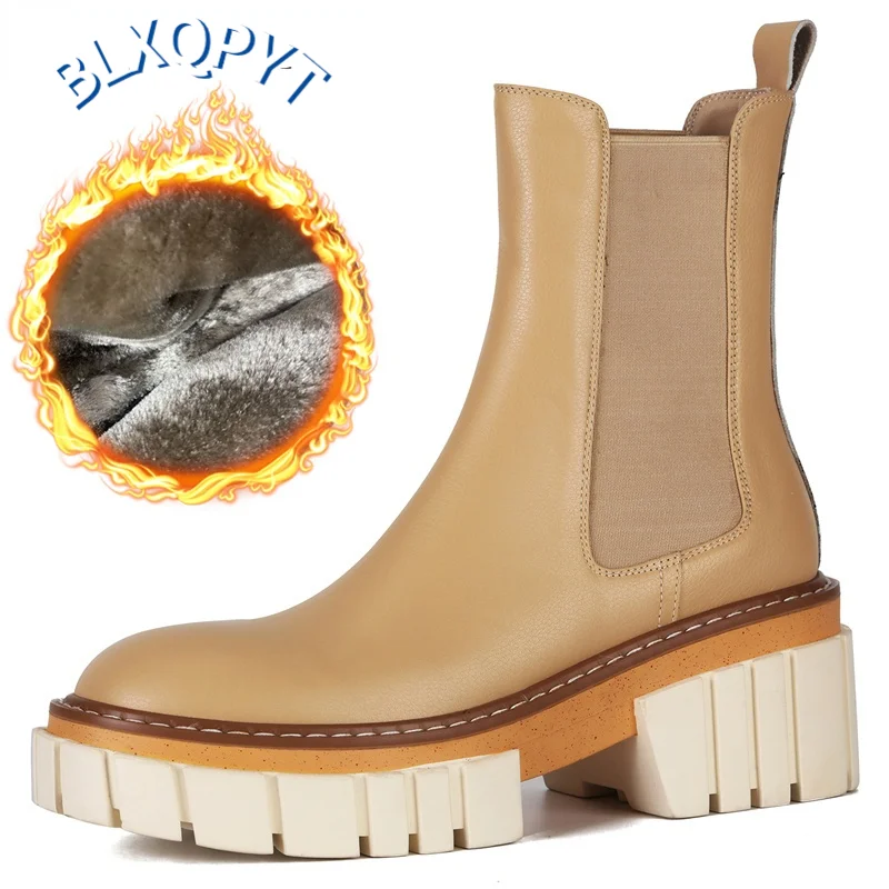 BLXQPYT Size 34-43 New Genuine Leather Boots Women Chelsea Boots Chunky Autumn Winter Ankle Boots Ladies Thick Fur Snow Botas
BLXQPYT Size 34-43 New Genuine Leather Boots Women Chelsea Boots Chunky Autumn Winter Ankle Boots Ladies Thick Fur Snow Botas
