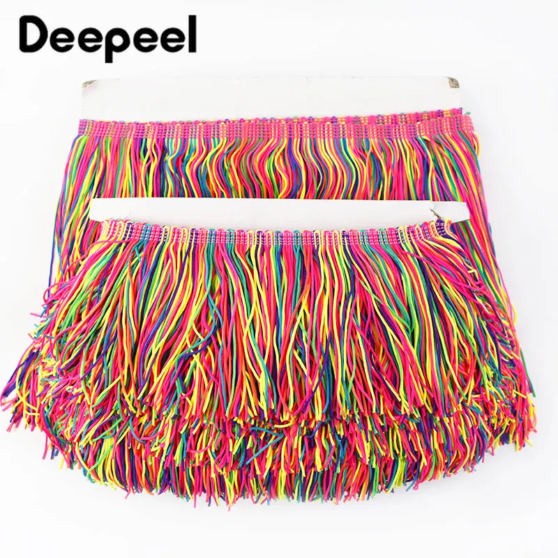 

2/5Meters Tassels Fringe Trim 10/15/20cm Decorative Rainbow Trimming Lace Fabric Dance Dress Clothes Curtain Sewing Accessories