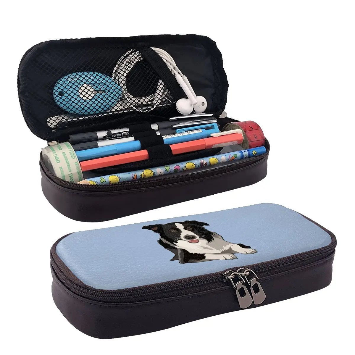 Border Collie Leather Pencil Case Zipper Pencil Box Stationery Pen Pouch for Boys Girls School Students Work Office 
Border Collie Leather Pencil Case Zipper Pencil Box Stationery Pen Pouch for Boys Girls School Students Work Office