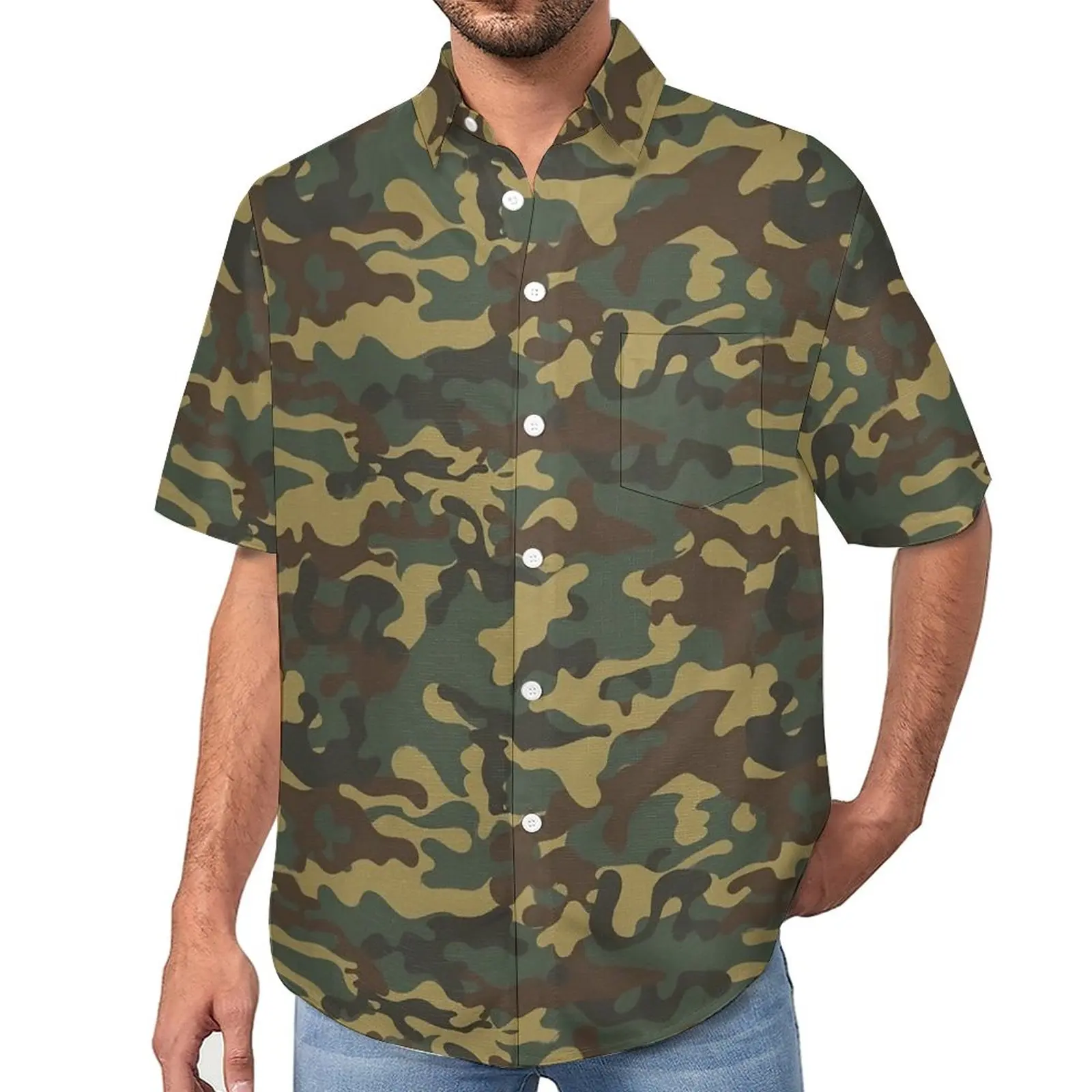 Traditional Camo Casual Shirt Camouflage Print Vacation Loose Shirt Hawaiian Streetwear Blouses Short-Sleeve Oversized Clothing
Traditional Camo Casual Shirt Camouflage Print Vacation Loose Shirt Hawaiian Streetwear Blouses Short-Sleeve Oversized Clothing