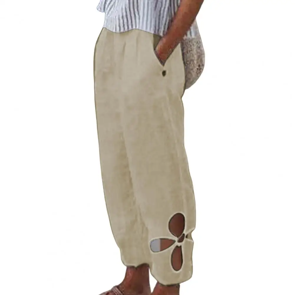 Summer Cotton Linen Pants Women Solid Color Hollow Out Loose Thin Elastic Waist Ankle Length Casual Trousers Women Clothing
Summer Cotton Linen Pants Women Solid Color Hollow Out Loose Thin Elastic Waist Ankle Length Casual Trousers Women Clothing