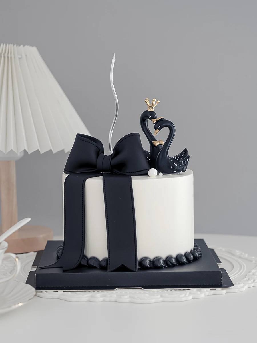 

Топпер для торта на день рождения для девочек, черный, белый, розовый Лебедь, хвост русалки, товары для выпечки, десерт, кекс, лист, силиконовый инструмент, свадебное украшение
