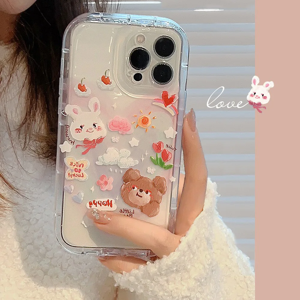 Cute Lovely Bunny Bear Transparent Phone Case for iPhone 14 12 13 11 Pro ProMax Plus X XR Xsmax Shockproof Soft Phone Cover
Cute Lovely Bunny Bear Transparent Phone Case for iPhone 14 12 13 11 Pro ProMax Plus X XR Xsmax Shockproof Soft Phone Cover