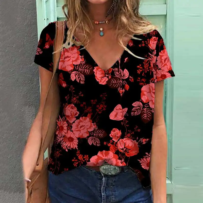 Fashion Plus Size Women Short Sleeve Flower Printed V-Neck Tops Tee T-Shirt Blouse XS-8XL
Fashion Plus Size Women Short Sleeve Flower Printed V-Neck Tops Tee T-Shirt Blouse XS-8XL