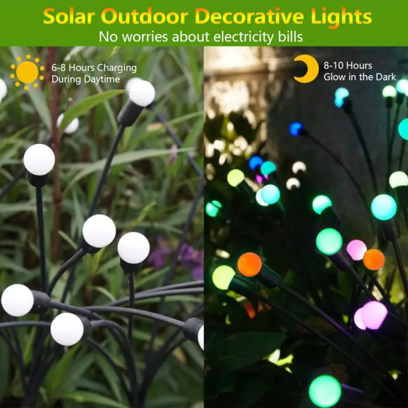 Outdoor Solar LED Light Garden Decoration Waterproof Solar Powered Patio Fireworks Light Firefly Lawn New Year Christmas Lamps
Outdoor Solar LED Light Garden Decoration Waterproof Solar Powered Patio Fireworks Light Firefly Lawn New Year Christmas Lamps