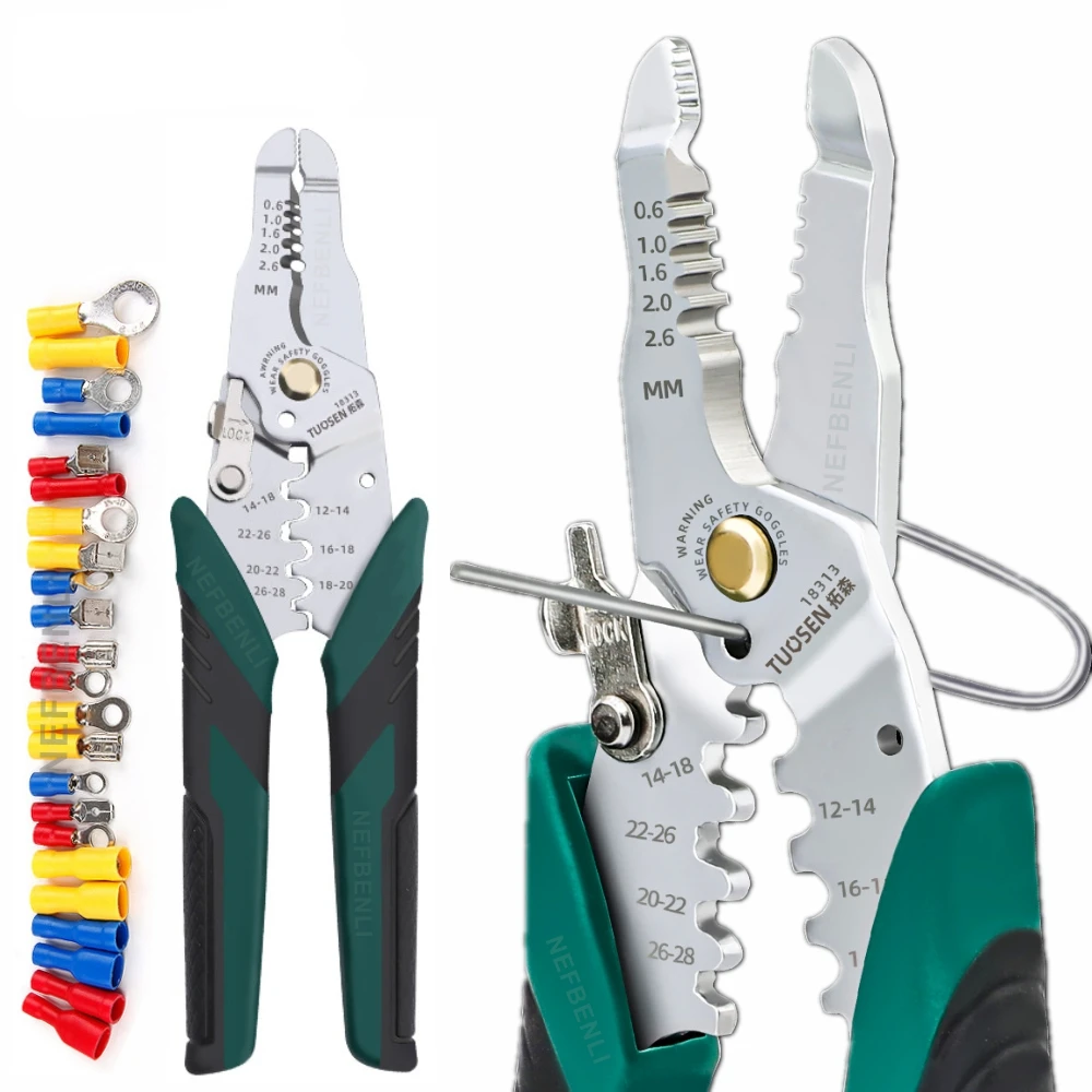 Multi Tool Wire Stripping Pliers Crimping Pliers Wire Stripper Puller Snap Ring Household Network Wire Stripper Electrician Tool
Multi Tool Wire Stripping Pliers Crimping Pliers Wire Stripper Puller Snap Ring Household Network Wire Stripper Electrician Tool