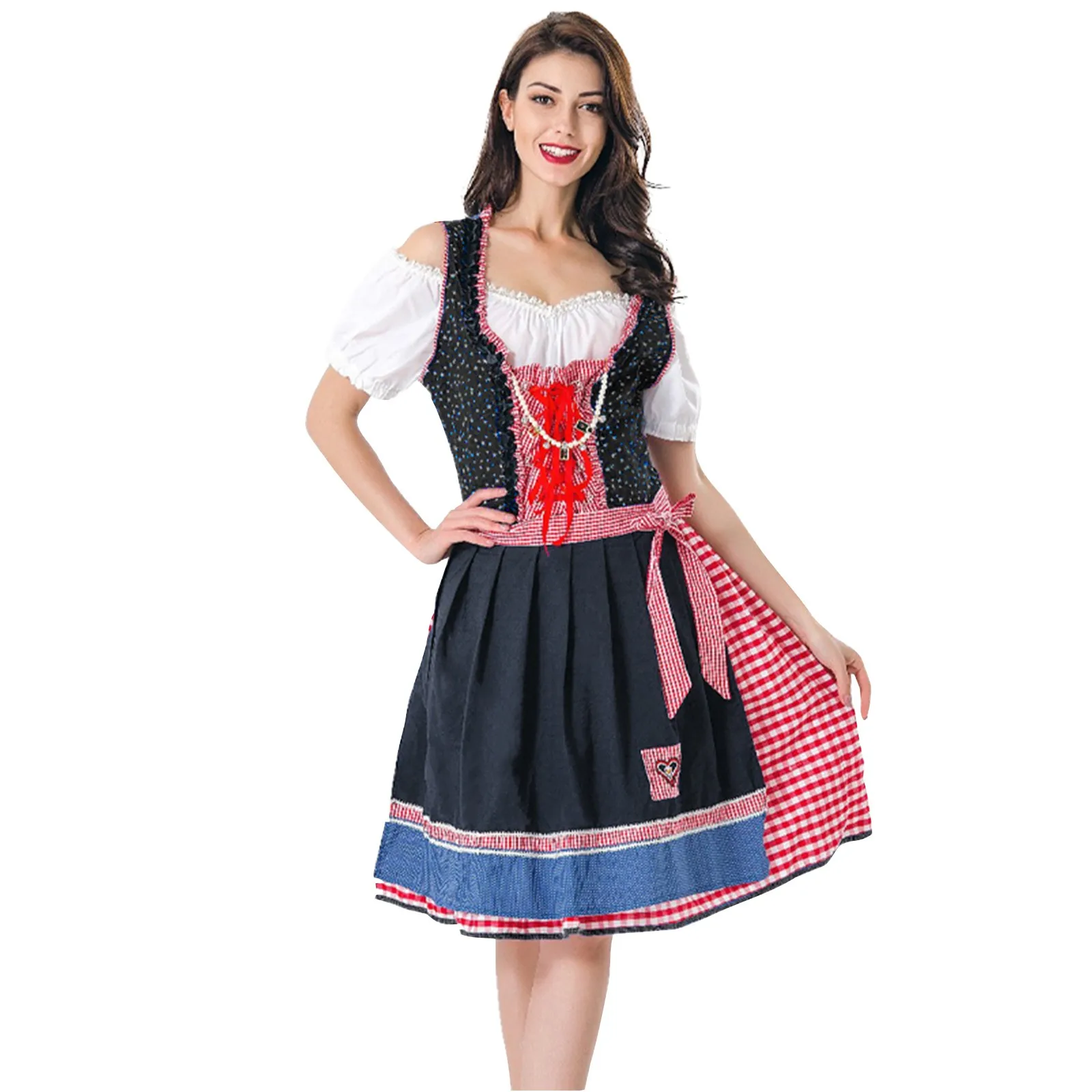 Off Shoulder Oktoberfest Beer Girl Dress Women's Cospaly Costume Ethnic Top Split Apron Dress Costume With Decorative Chains
Off Shoulder Oktoberfest Beer Girl Dress Women's Cospaly Costume Ethnic Top Split Apron Dress Costume With Decorative Chains