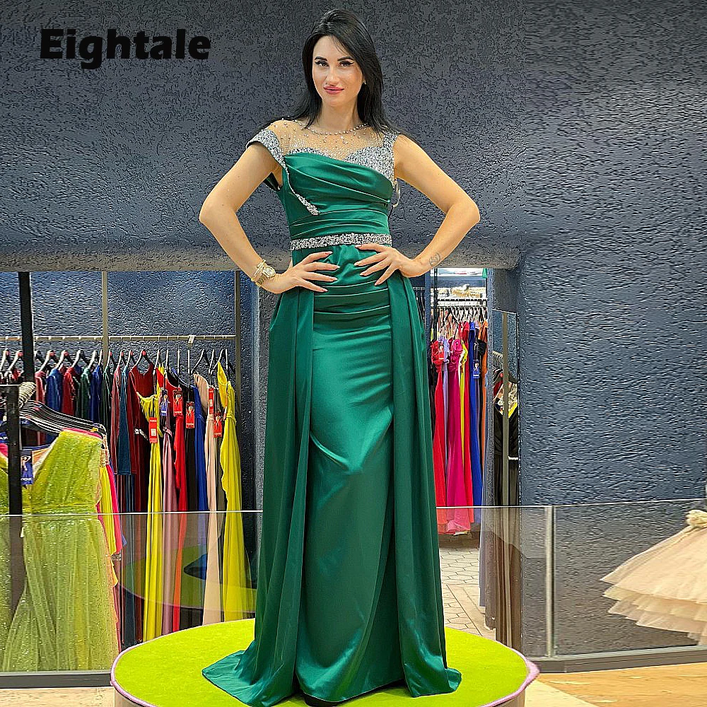 Eightale Emerald Green Evening Dress for Wedding Party Beaded Cap Sleeves Mermaid Satin Arabic Dubai Prom Gowns Celebrity Dress
Eightale Emerald Green Evening Dress for Wedding Party Beaded Cap Sleeves Mermaid Satin Arabic Dubai Prom Gowns Celebrity Dress