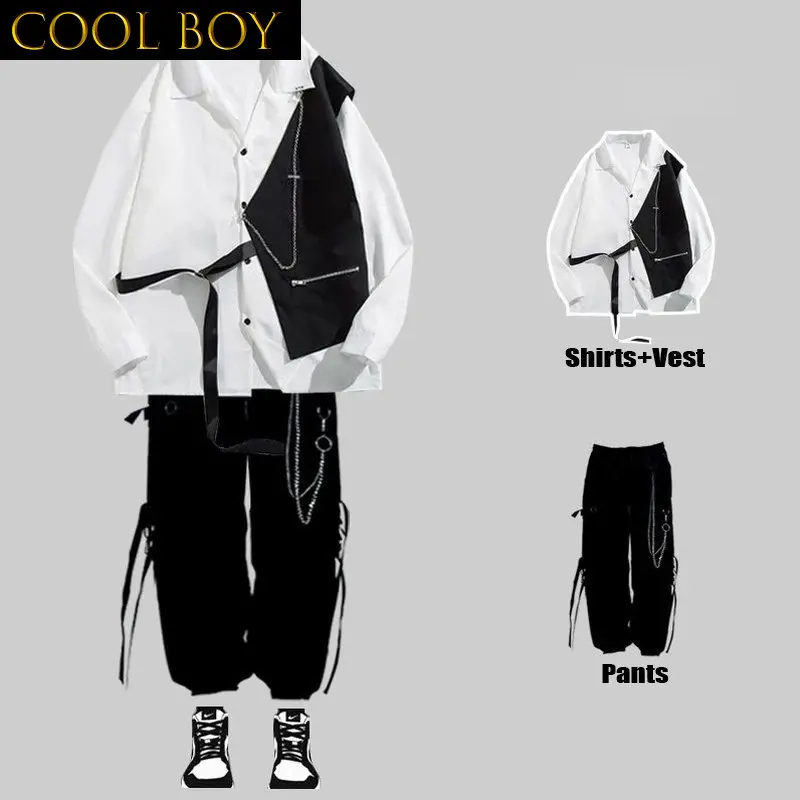 F девушки Techwear мужские комплекты брюки карго Мужские Женские блузки с длинным рукавом Корейская уличная одежда в стиле хип-хоп Harajuku Весна
F девушки Techwear мужские комплекты брюки карго Мужские Женские блузки с длинным рукавом Корейская уличная одежда в стиле хип-хоп Harajuku Весна