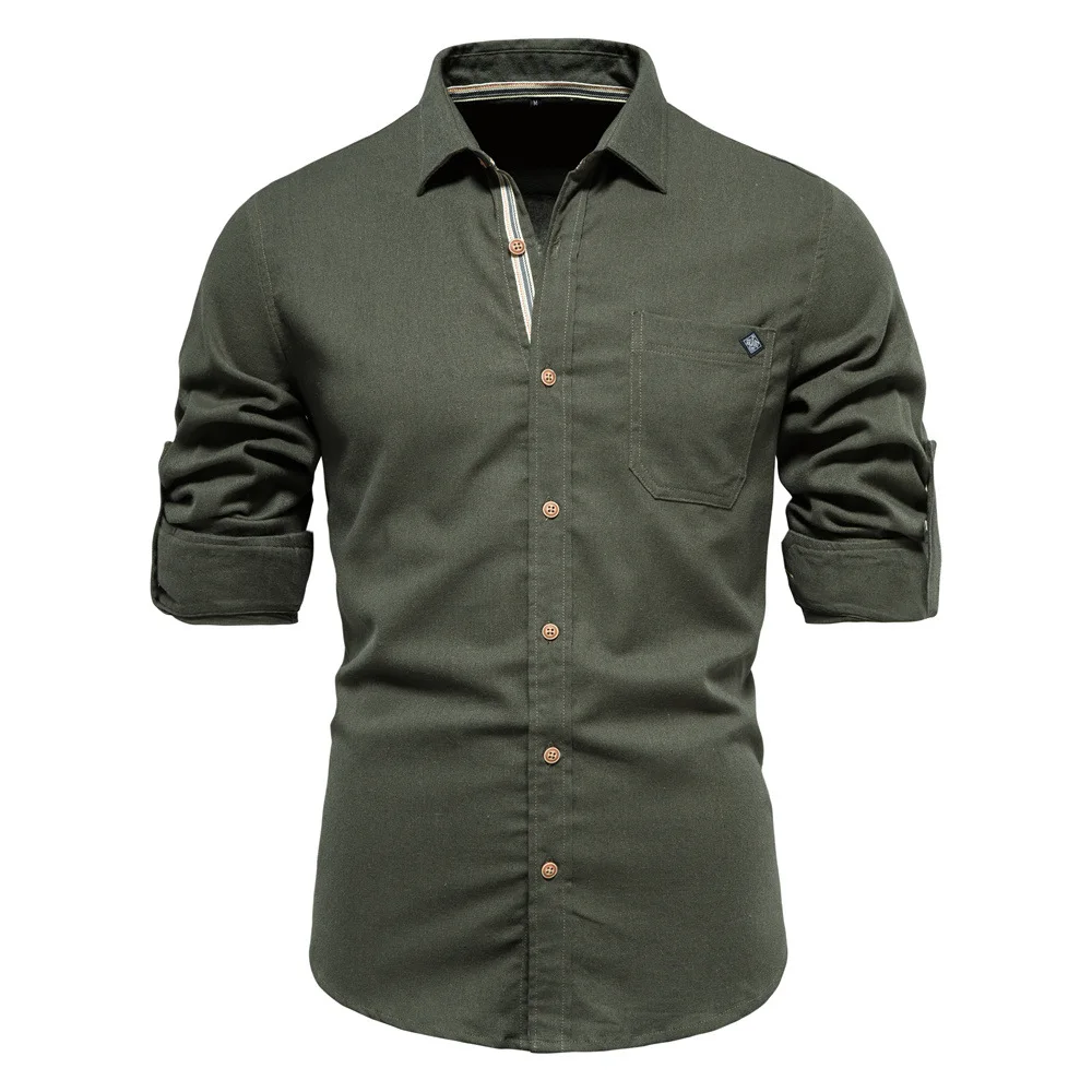 100% Cotton Men's Social Shirts Pocket Solid Color Oversized Long Sleeve Shirts For Men Turn-down Collar Blouse Roupa Masculina
100% Cotton Men's Social Shirts Pocket Solid Color Oversized Long Sleeve Shirts For Men Turn-down Collar Blouse Roupa Masculina