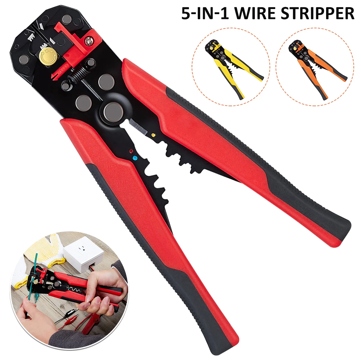 8 Inch Self-Adjusting Wire Stripper Insulation Non-slip Automatic Wire Stripping Pliers Electrician Tools Multi-tool Crimper
8 Inch Self-Adjusting Wire Stripper Insulation Non-slip Automatic Wire Stripping Pliers Electrician Tools Multi-tool Crimper