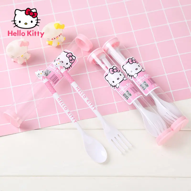 Hello Kitty Fork Spoon Set Cartoon Decoration Cutlery Cute Portable with Box Adult Ladle Children Eating Spoon Fork Eating Tools
Hello Kitty Fork Spoon Set Cartoon Decoration Cutlery Cute Portable with Box Adult Ladle Children Eating Spoon Fork Eating Tools