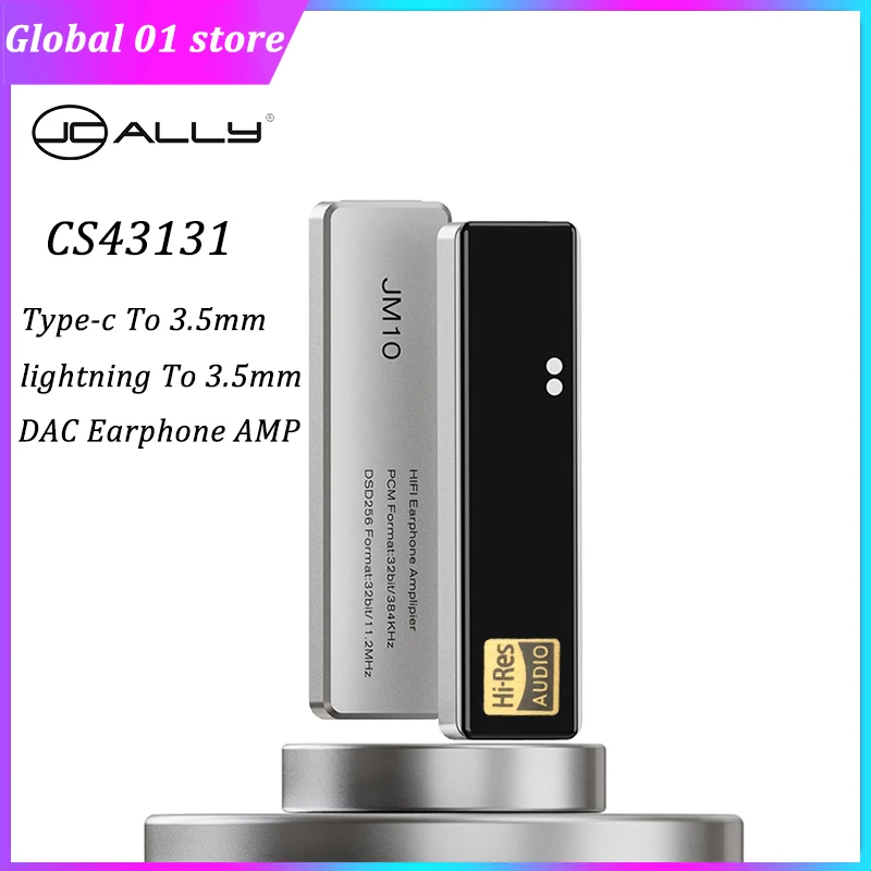 JCALLY USB C DAC Earphone Amplifier CS43131 Type c To 3.5 mm Jack Audio Interface 32Bit 384KHz DSD256 Decoding For Lightning AMP
JCALLY USB C DAC Earphone Amplifier CS43131 Type c To 3.5 mm Jack Audio Interface 32Bit 384KHz DSD256 Decoding For Lightning AMP