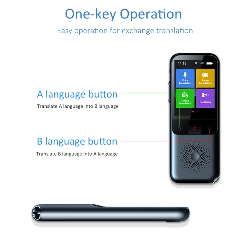 T11 Intelligent Voice Translation Recording Translation Photographic Translation Artificial Intelligence Language Translator
T11 Intelligent Voice Translation Recording Translation Photographic Translation Artificial Intelligence Language Translator