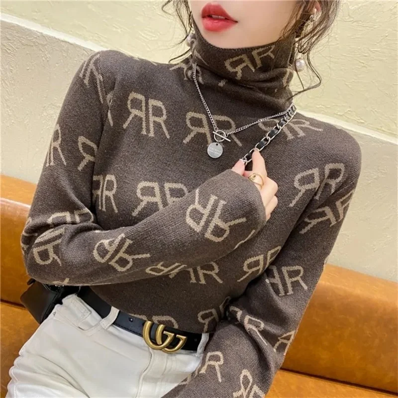 Vintage Letter Print Long Sleeve Turtleneck Soft New T-Shirt For Women Autumn Winter Korean Style Chic Basic Bottoming Tee Shirt
Vintage Letter Print Long Sleeve Turtleneck Soft New T-Shirt For Women Autumn Winter Korean Style Chic Basic Bottoming Tee Shirt
