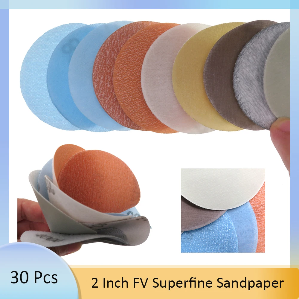 30PCS 2 Inch 50mm FV Superfine Soft Polish Wet and Dry Hook & Loop Auto Body Film Sanding Discs Paint Abrasive Sandpaper
30PCS 2 Inch 50mm FV Superfine Soft Polish Wet and Dry Hook & Loop Auto Body Film Sanding Discs Paint Abrasive Sandpaper