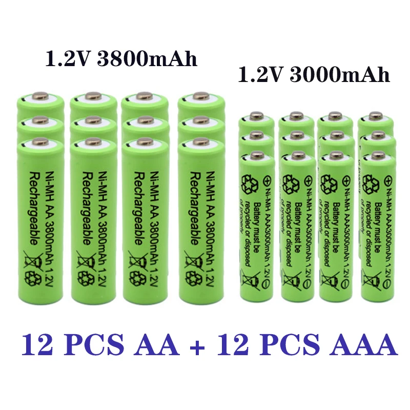 1.2V AA 3800mAh NI-MH Rechargeable Batteries+1.2 V AAA 3000 mAh Rechageable battery NI-MH battery
1.2V AA 3800mAh NI-MH Rechargeable Batteries+1.2 V AAA 3000 mAh Rechageable battery NI-MH battery