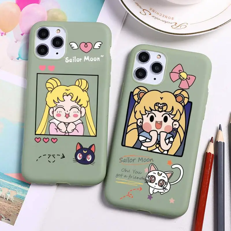 Cute Beautiful Girl Sailor Moon Phone Case For iphone 13 12 11 Pro Max Mini XS 8 7 6 6S Plus X SE 2020 XR Candy green cover
Cute Beautiful Girl Sailor Moon Phone Case For iphone 13 12 11 Pro Max Mini XS 8 7 6 6S Plus X SE 2020 XR Candy green cover