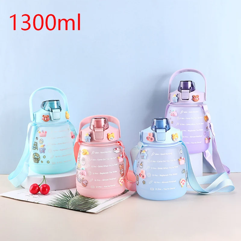 1300ml Sports Water Bottle Female Summer Portable Large-capacity Straw Cup Cute Pot Belly Student Children Kawaii Cups Drinkware
1300ml Sports Water Bottle Female Summer Portable Large-capacity Straw Cup Cute Pot Belly Student Children Kawaii Cups Drinkware