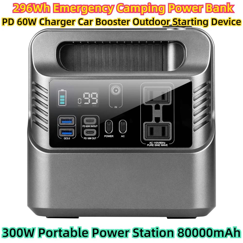 Внешний аккумулятор для экстренного кемпинга на 300 Вт PD 60 автомобильное зарядное